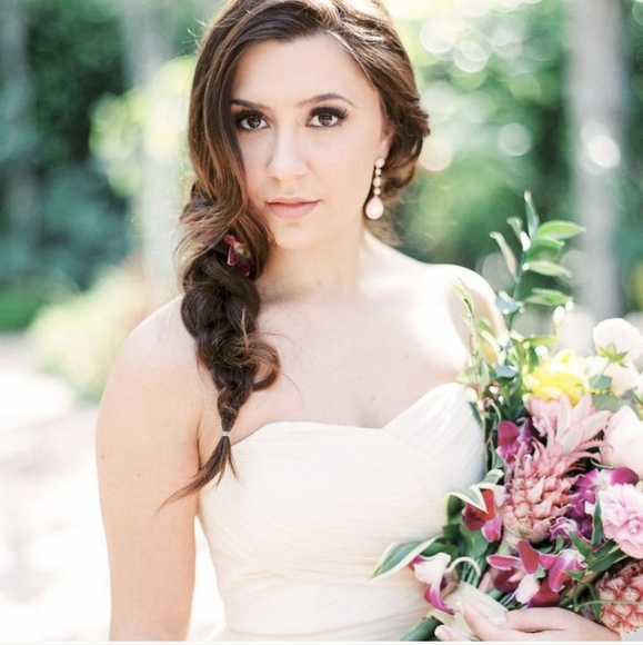 🆕️JCREW Ivory Champagne Silk Chiffon Formal Wedding Gown Bridesmaid Dress 20 - Picture 8 of 12